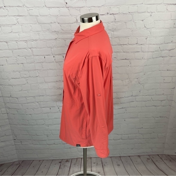 North Face Button Up Shirt Womens Roll Sleeve Flashdry Outdoor Hiking Large - Picture 2 of 11